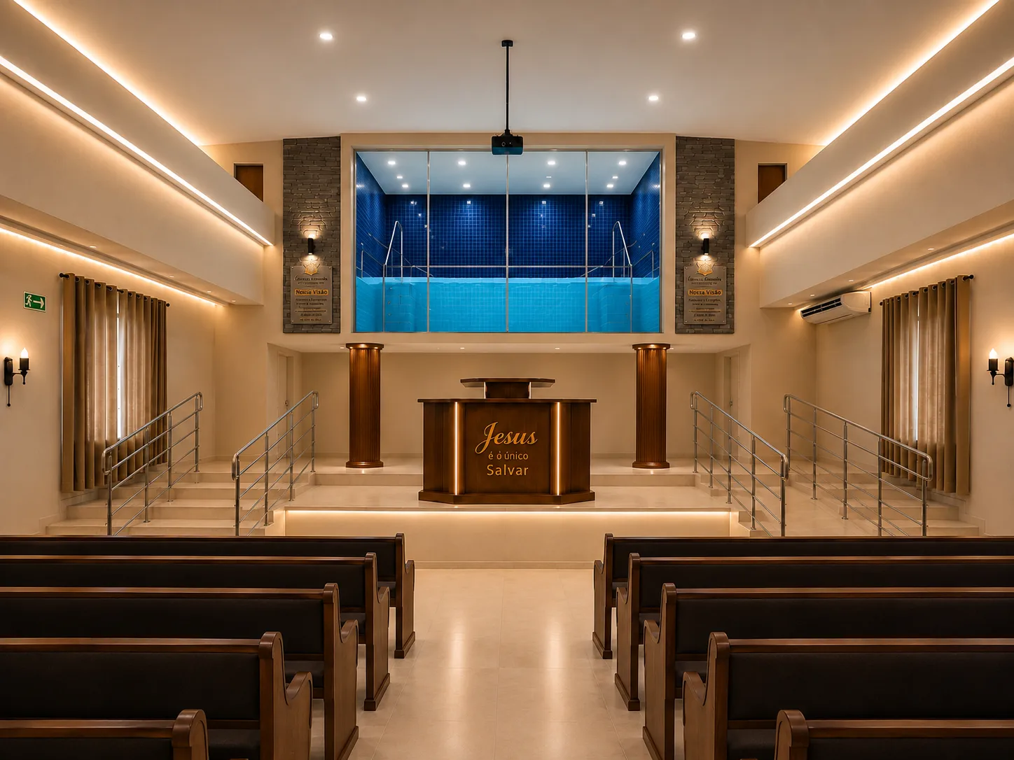 Projeto do futuro interior do templo